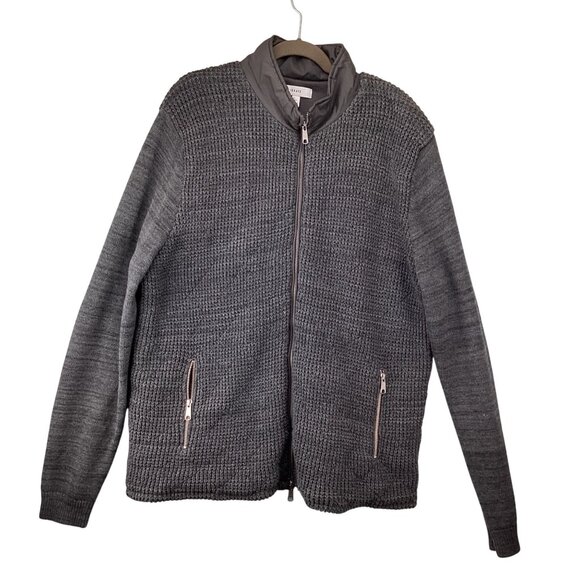 Calibrate Mens Sweater Jacket Size XL Xlarge Gray Textured Knit Zip-Up Insulated - Picture 4 of 10
